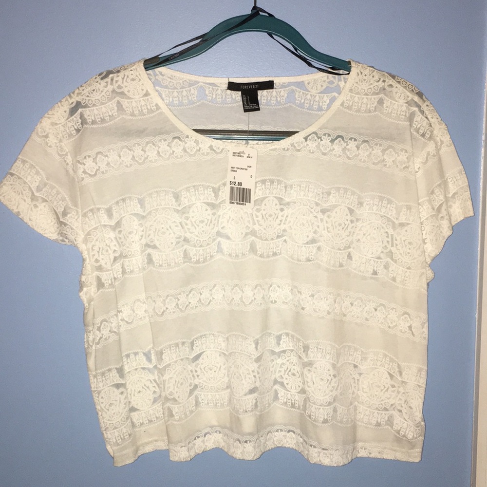 NEVER WORN Forever 21 white crop top